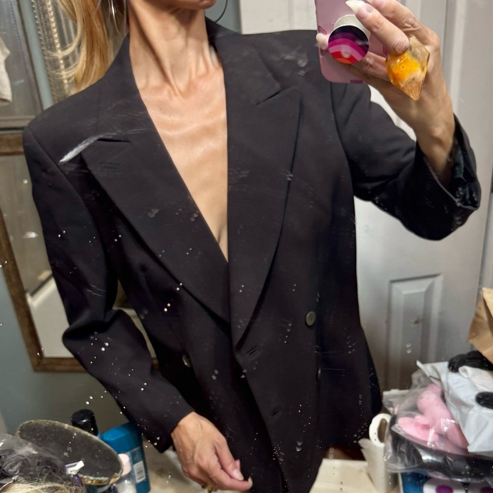 Giorgio Armani wool Blazer Italy double breasted chocolate brown M